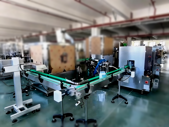 One-stop fully automatic milk powder production line – integrated equipment for can unscrambling, filling, and capping.